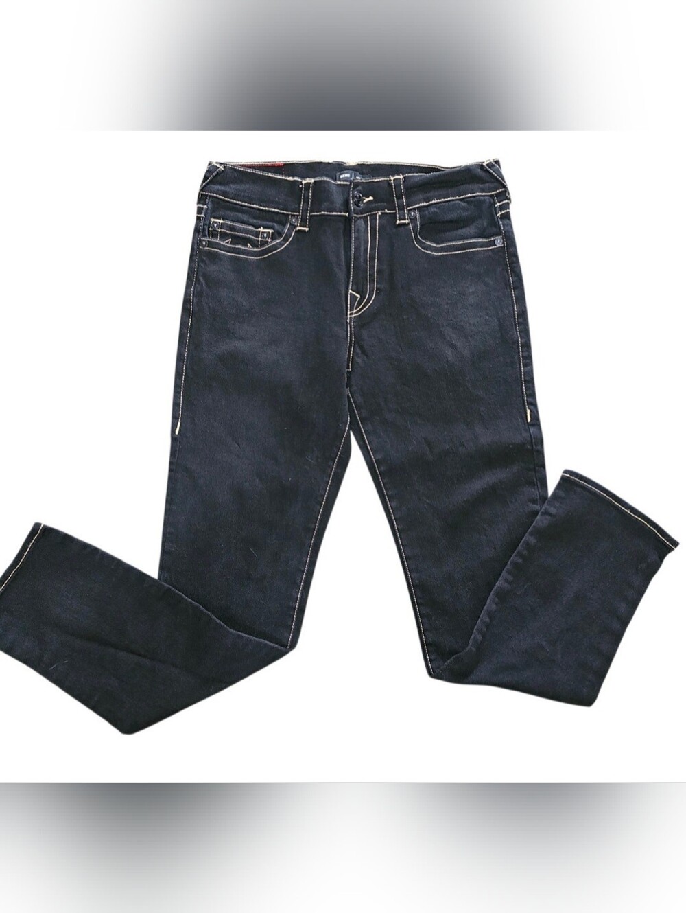 True Religion Men's Geno Relaxed Slim Fit Straight Jeans Black Size 32